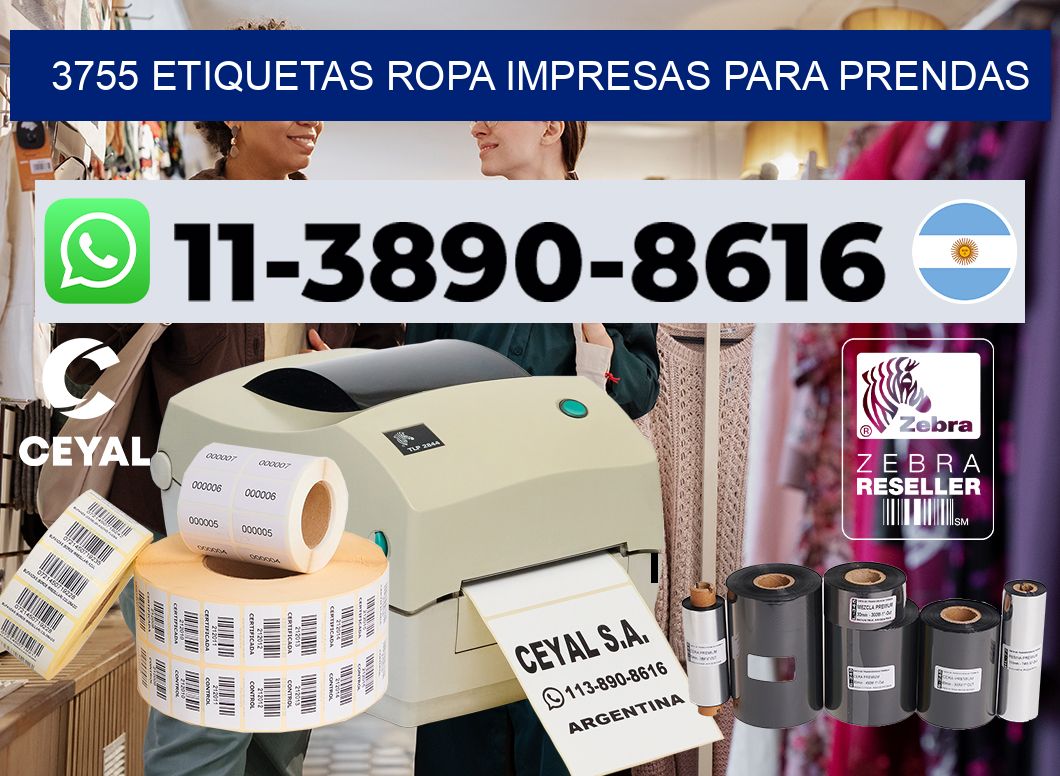 3755 Etiquetas ropa impresas para prendas