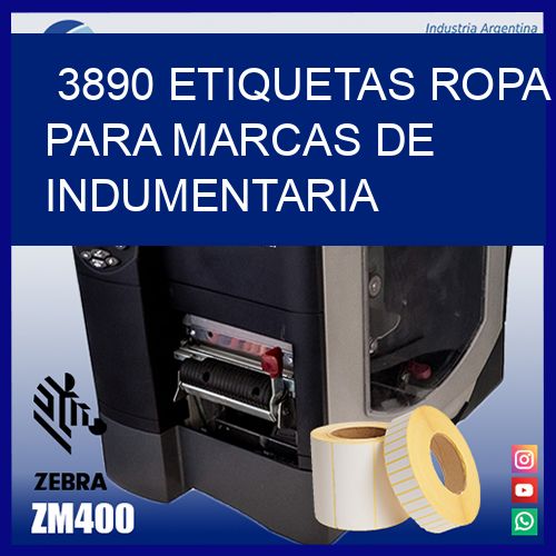 3890 Etiquetas ropa para marcas de indumentaria