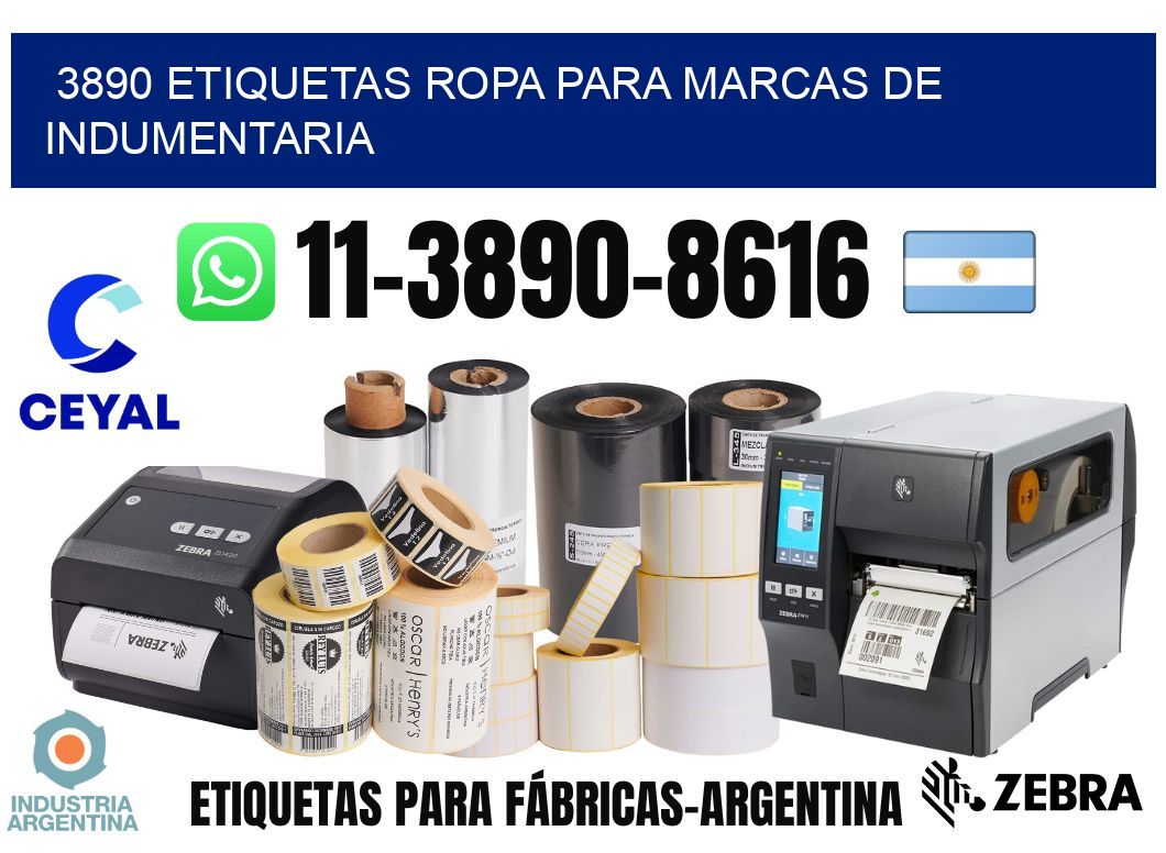 3890 Etiquetas ropa para marcas de indumentaria