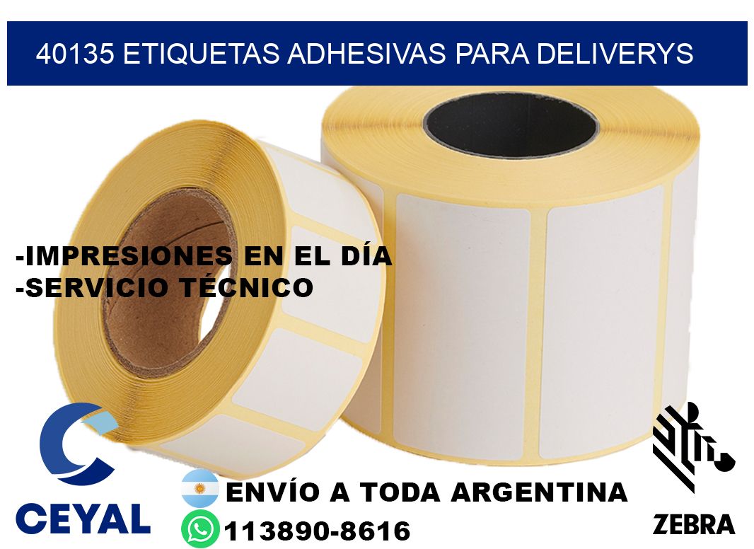 40135 etiquetas adhesivas para deliverys