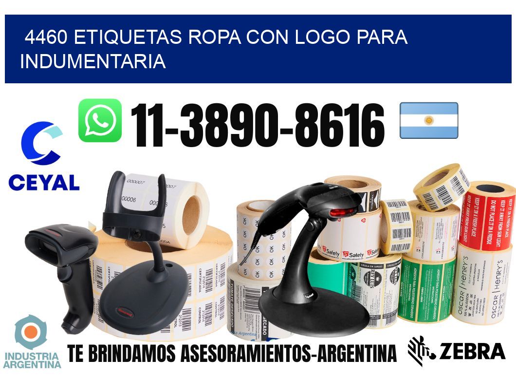 4460 Etiquetas ropa con logo para indumentaria