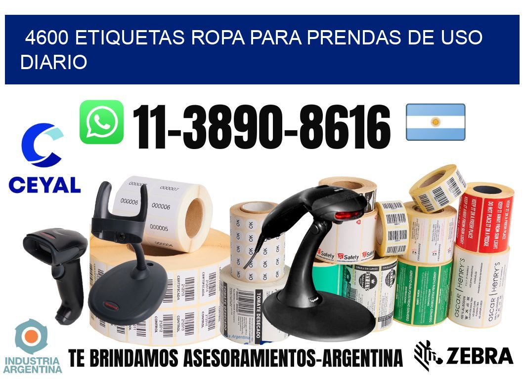 4600 Etiquetas ropa para prendas de uso diario