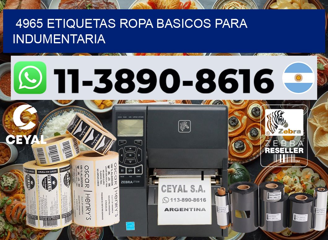 4965 Etiquetas ropa basicos para indumentaria