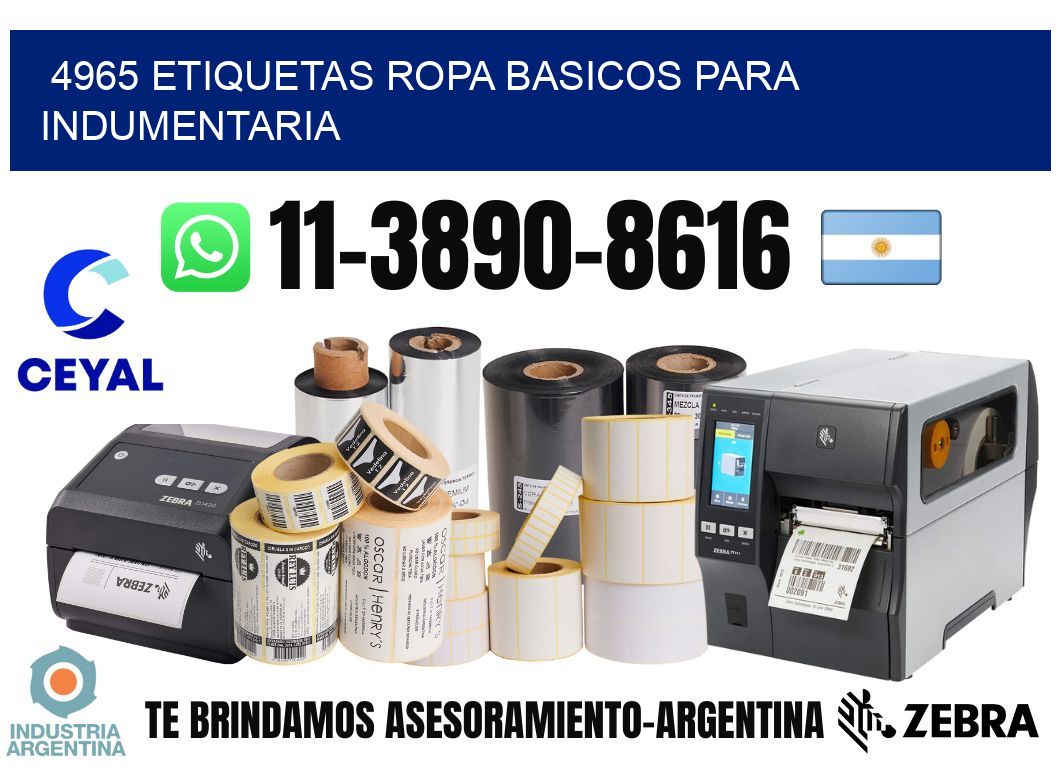 4965 Etiquetas ropa basicos para indumentaria