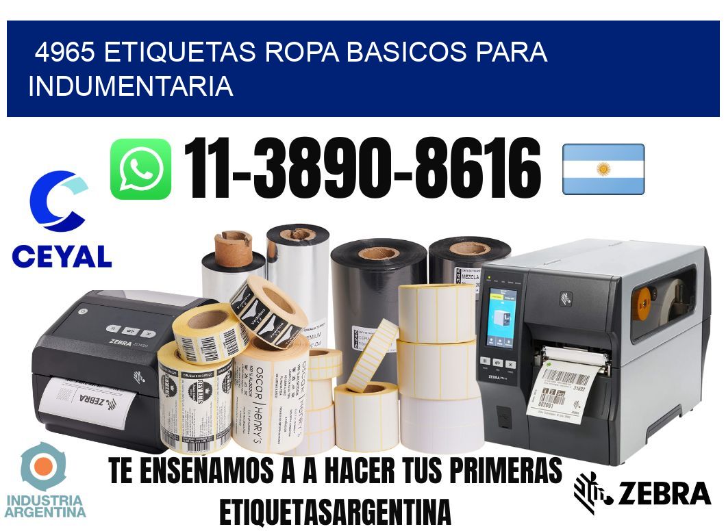 4965 Etiquetas ropa basicos para indumentaria