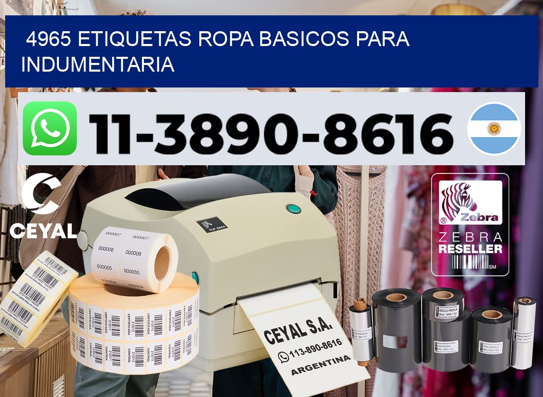 4965 Etiquetas ropa basicos para indumentaria