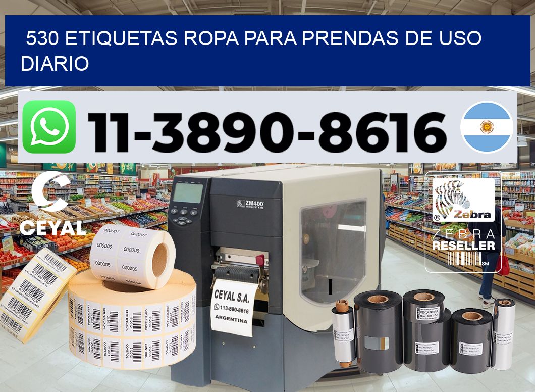 530 Etiquetas ropa para prendas de uso diario