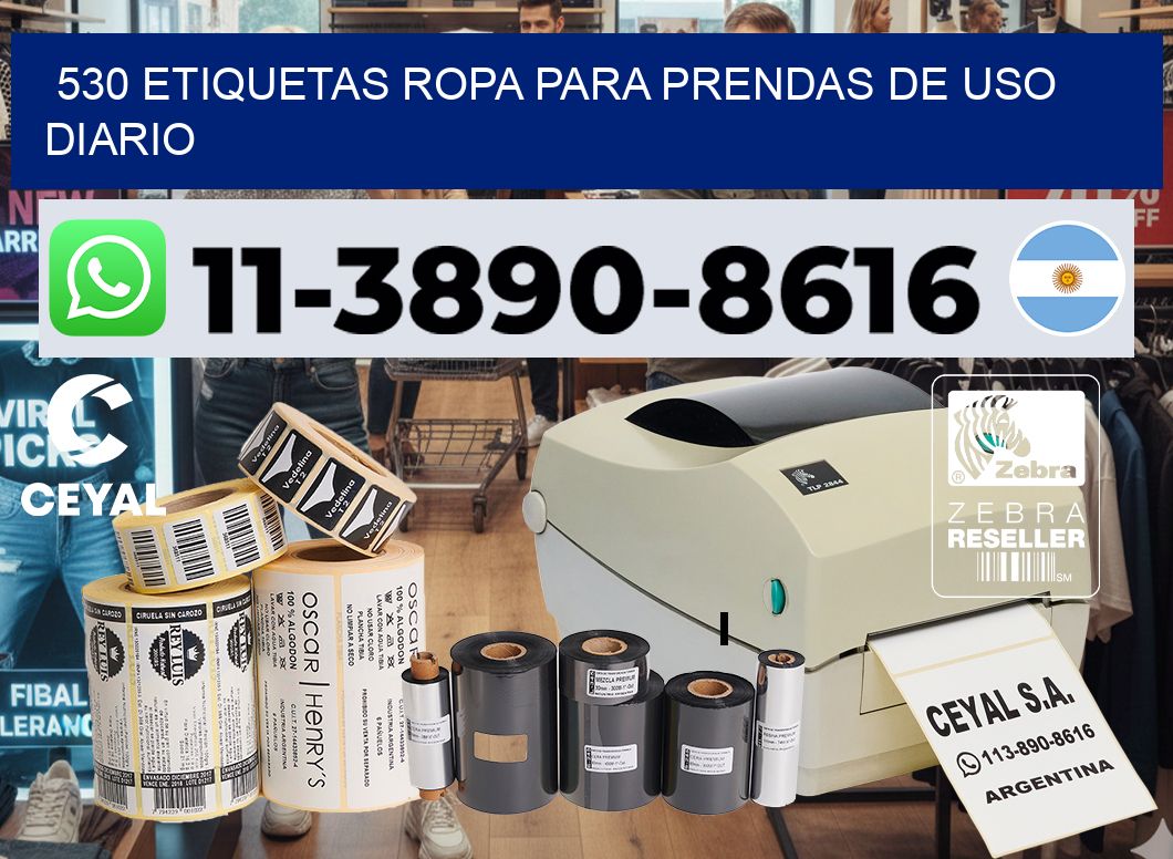 530 Etiquetas ropa para prendas de uso diario