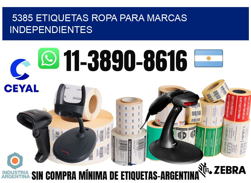 5385 Etiquetas ropa para marcas independientes