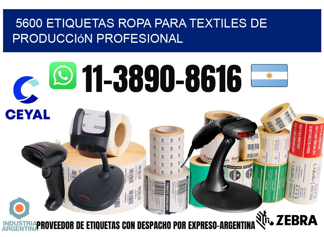5600 Etiquetas ropa para textiles de producción profesional