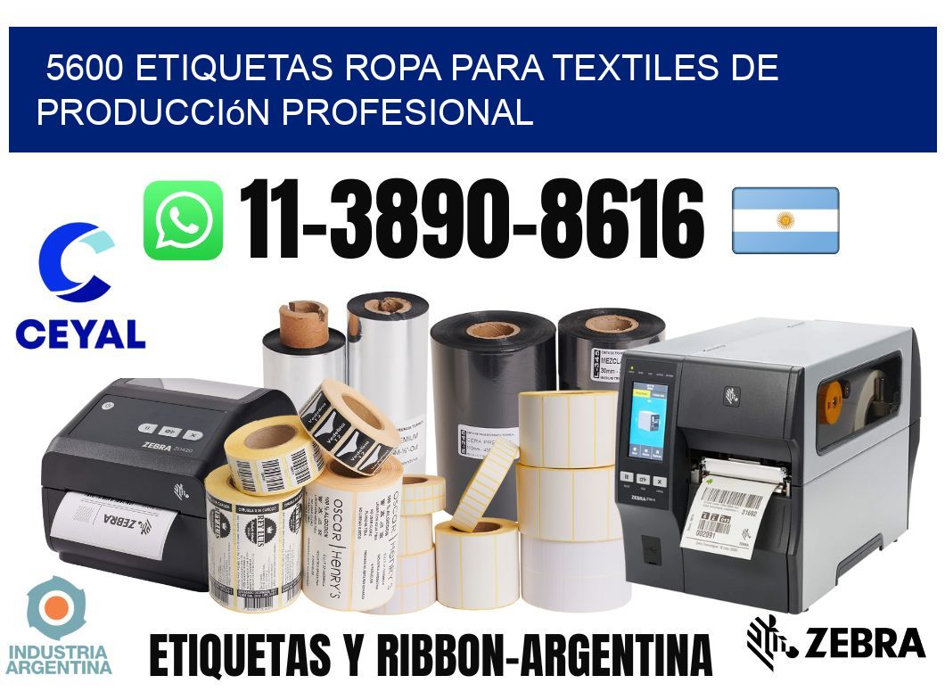5600 Etiquetas ropa para textiles de producción profesional