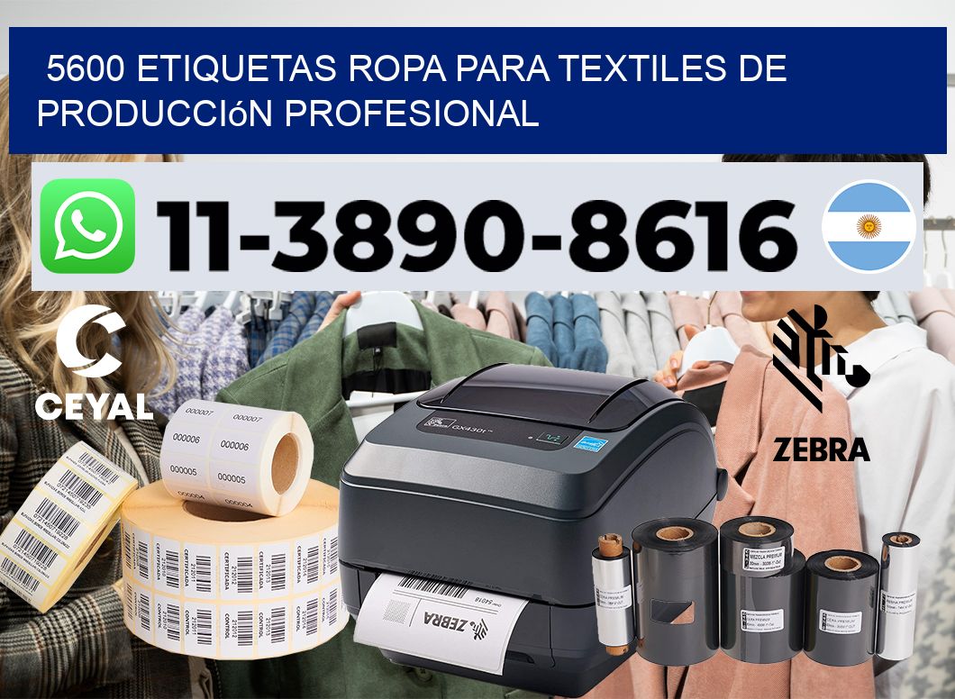 5600 Etiquetas ropa para textiles de producción profesional