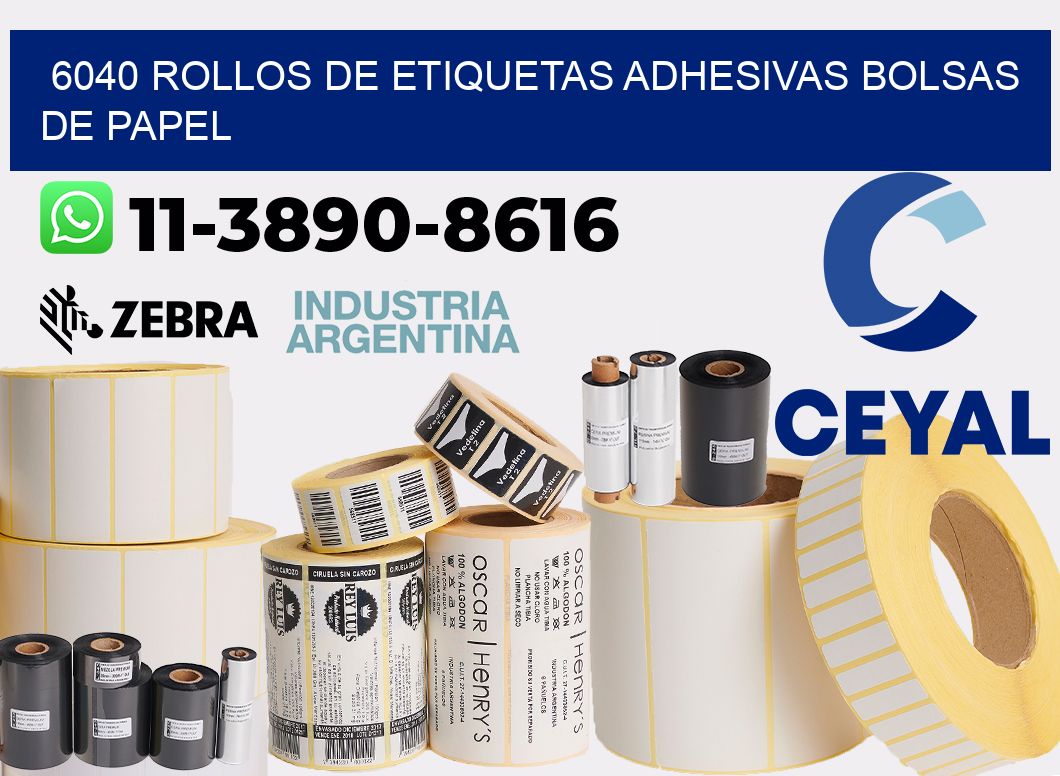 6040 rollos de etiquetas adhesivas bolsas de papel