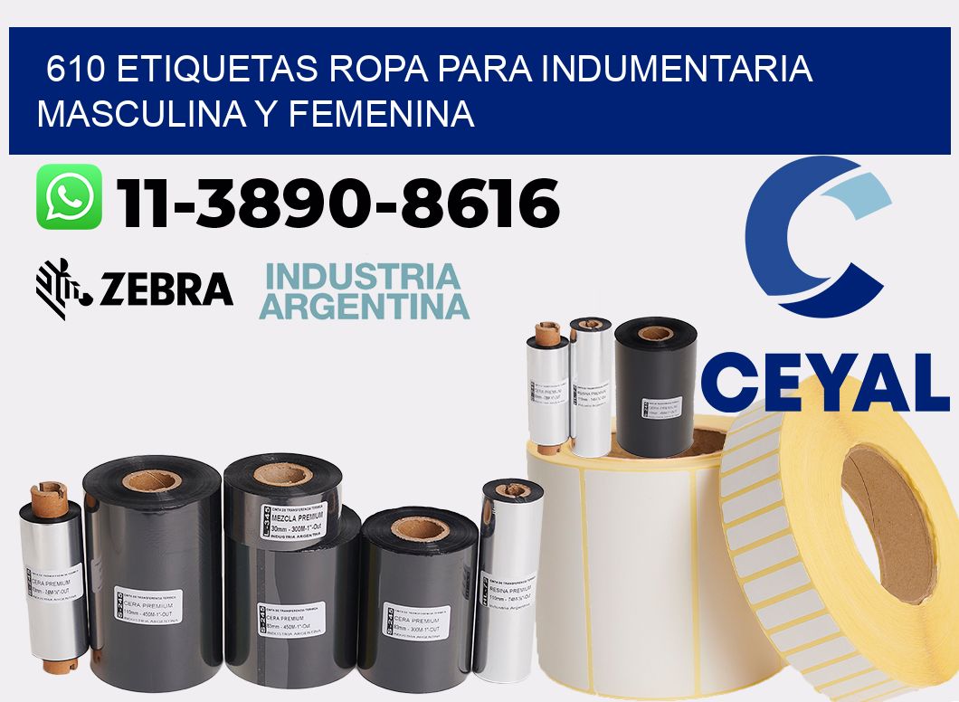610 Etiquetas ropa para indumentaria masculina y femenina
