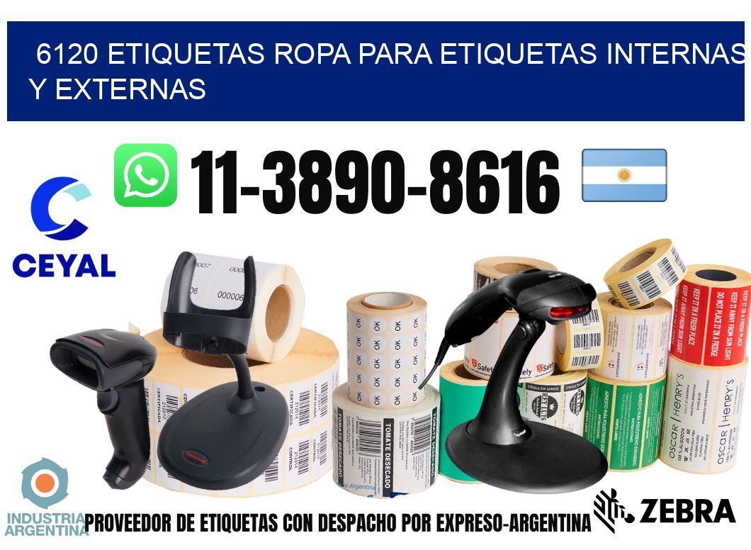 6120 Etiquetas ropa para etiquetas internas y externas