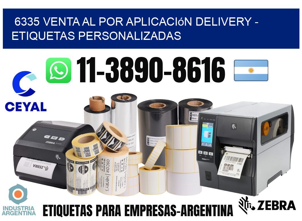 6335 Venta al Por Aplicación delivery - Etiquetas Personalizadas