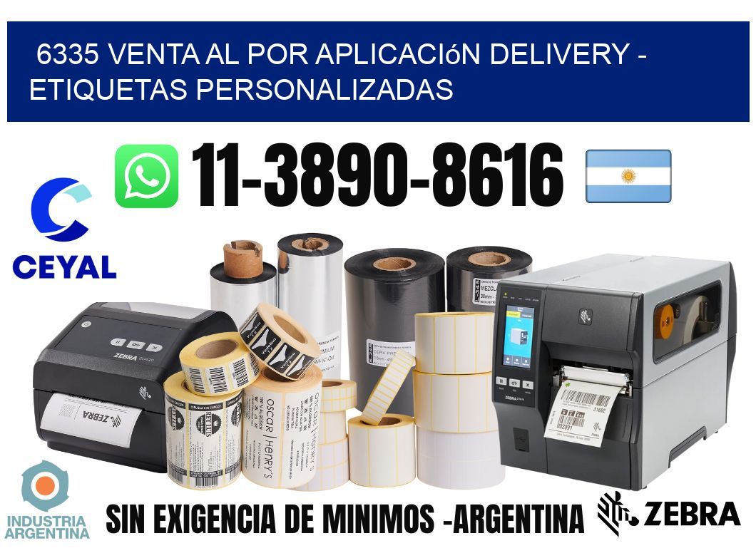 6335 Venta al Por Aplicación delivery - Etiquetas Personalizadas