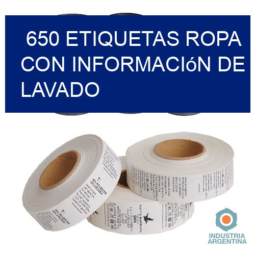650 Etiquetas ropa con información de lavado