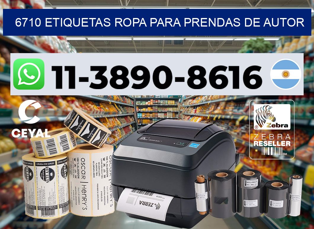 6710 Etiquetas ropa para prendas de autor