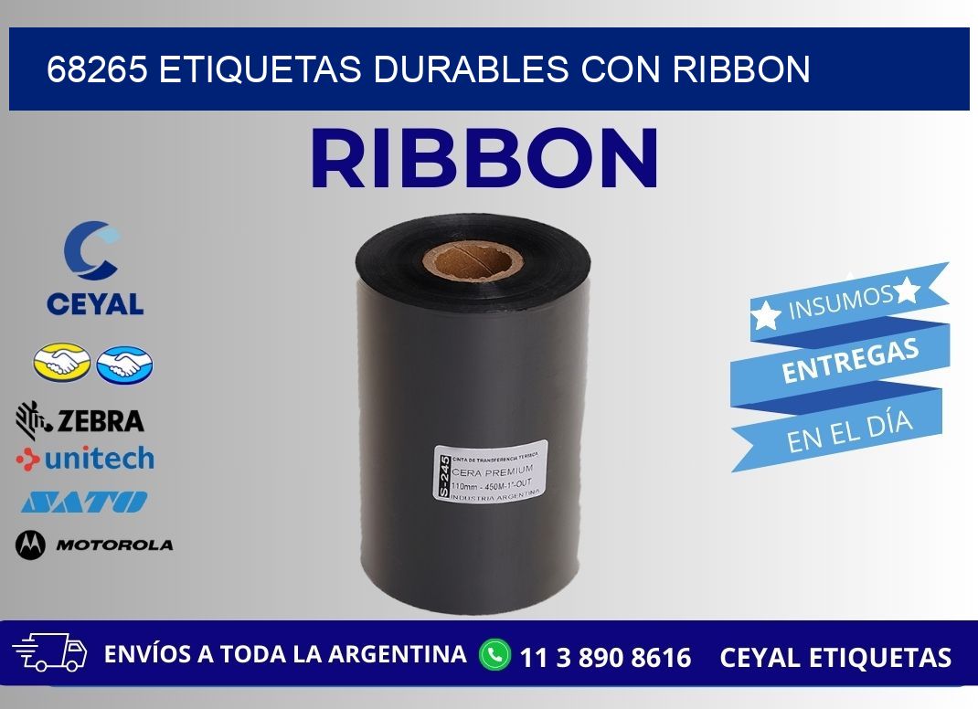 68265 etiquetas durables con ribbon