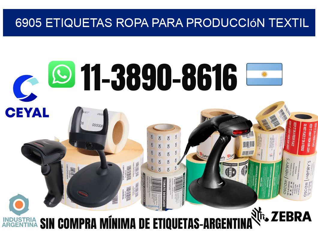 6905 Etiquetas ropa para producción textil