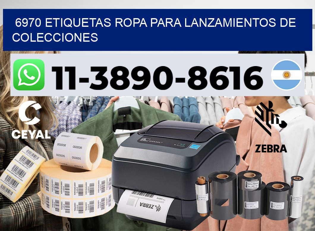 6970 Etiquetas ropa para lanzamientos de colecciones
