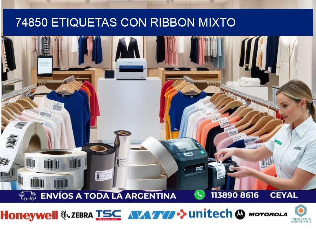 74850 etiquetas con ribbon mixto
