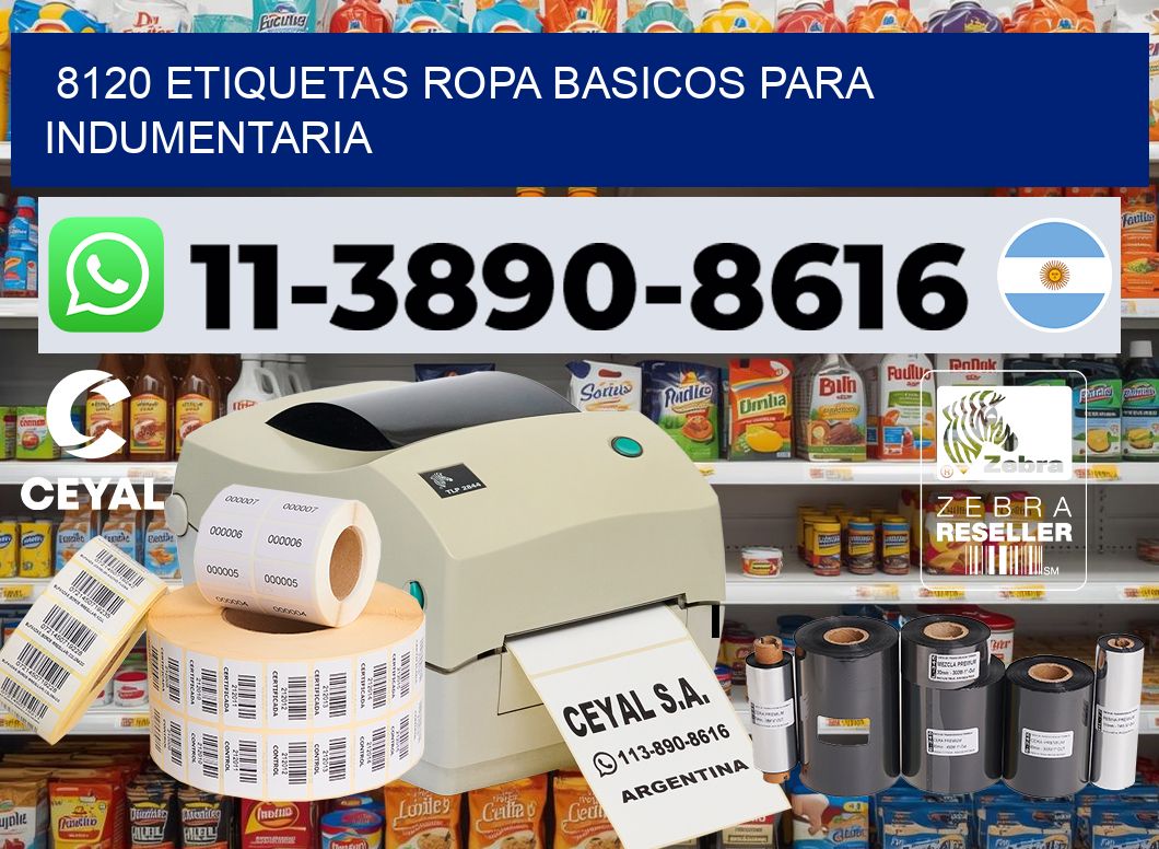 8120 Etiquetas ropa basicos para indumentaria