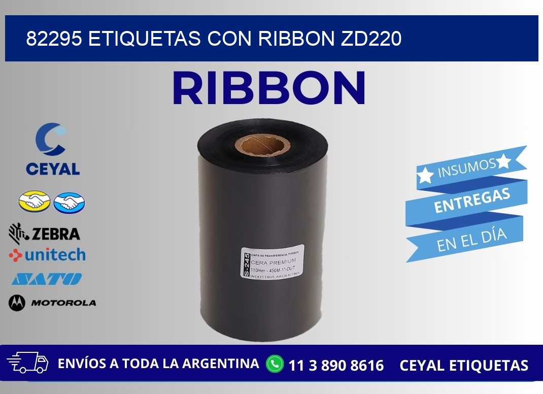 82295 etiquetas con ribbon zd220