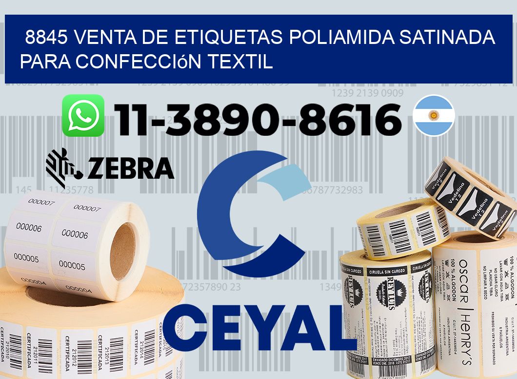 8845 venta de etiquetas poliamida satinada para confección textil