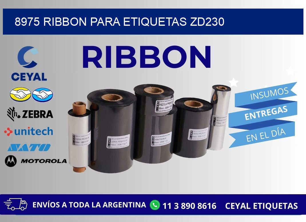 8975 ribbon para etiquetas zd230