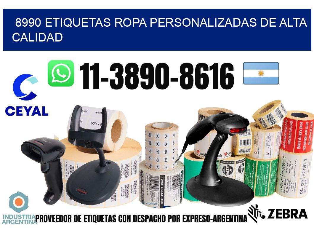 8990 Etiquetas ropa personalizadas de alta calidad
