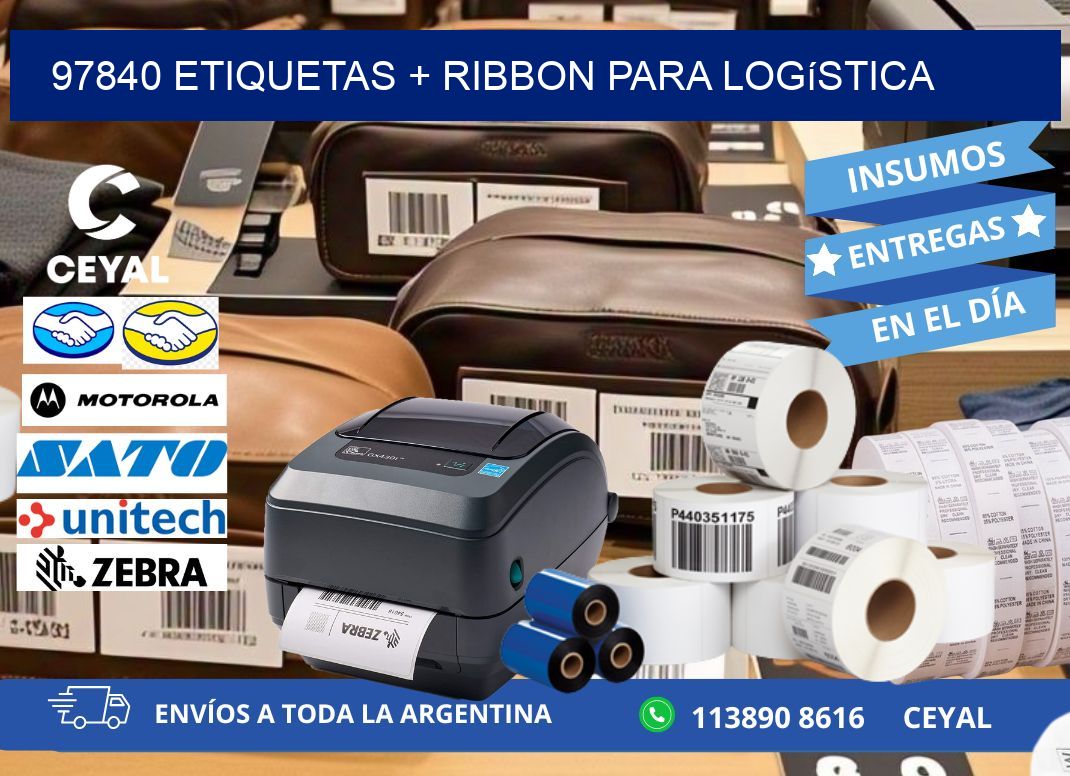 97840 etiquetas + ribbon para logística
