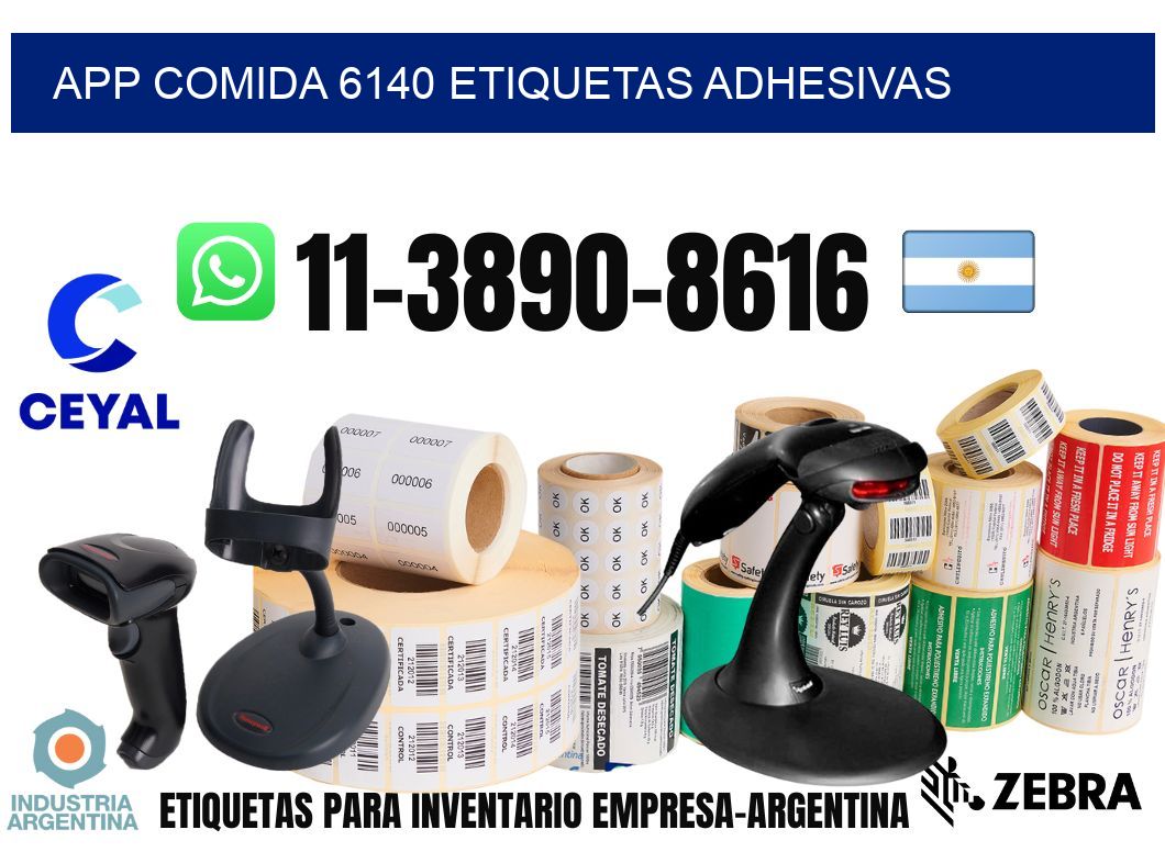 App comida 6140 etiquetas adhesivas