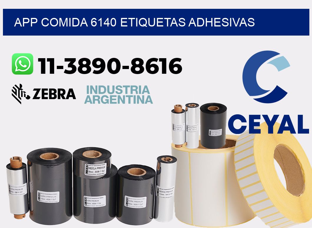 App comida 6140 etiquetas adhesivas