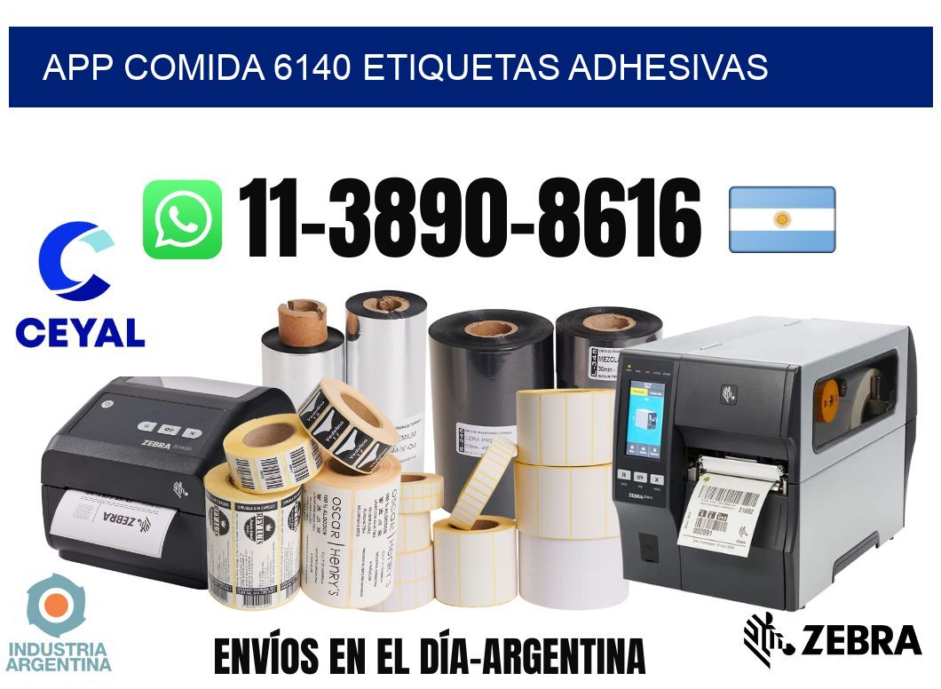 App comida 6140 etiquetas adhesivas