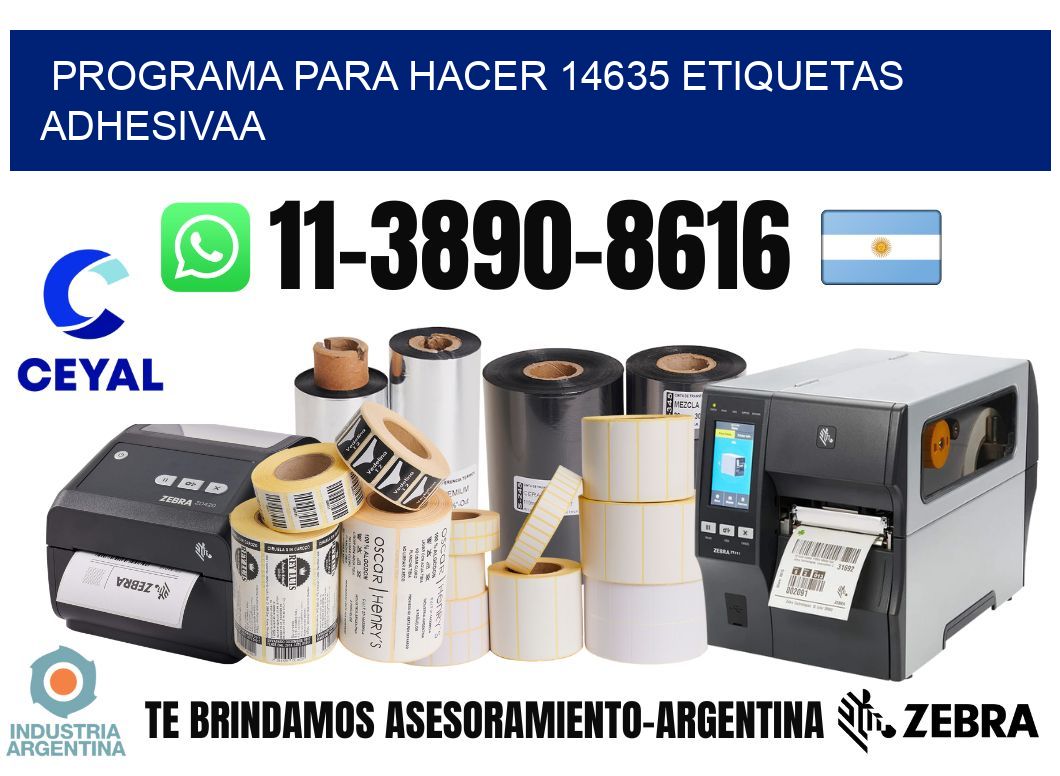 Programa para hacer 14635 etiquetas adhesivaa