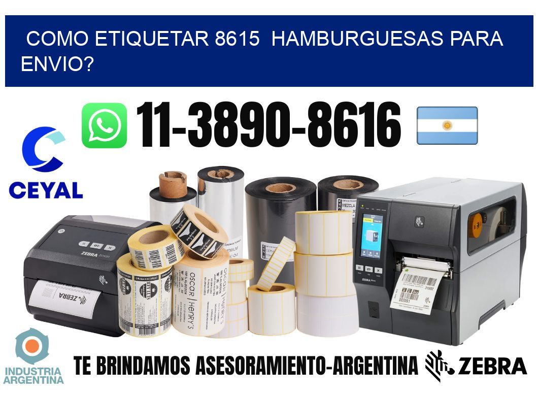 como etiquetar 8615  hamburguesas para envio?