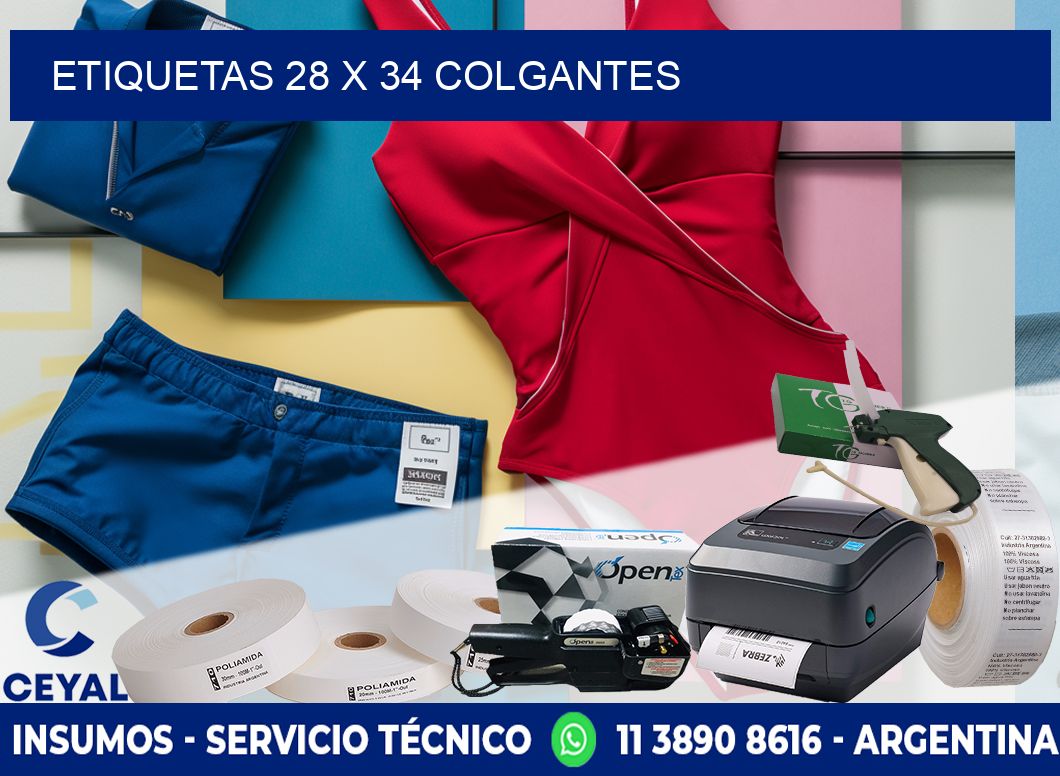 etiquetas 28 x 34 colgantes
