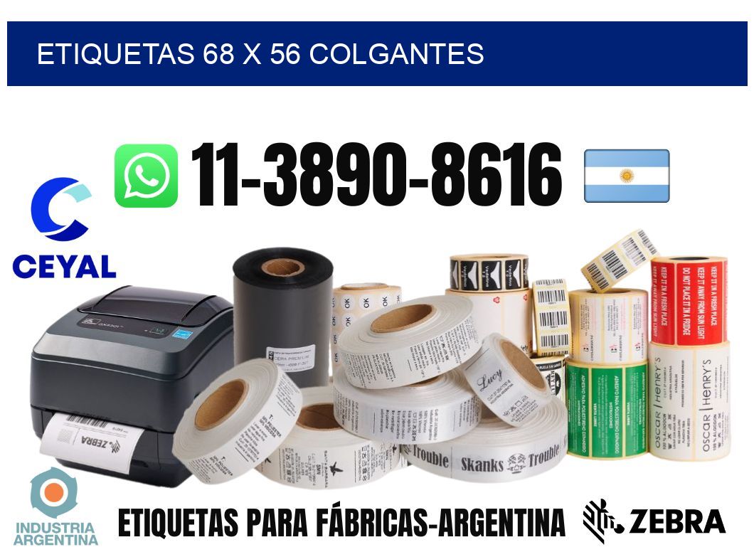 etiquetas 68 x 56 colgantes