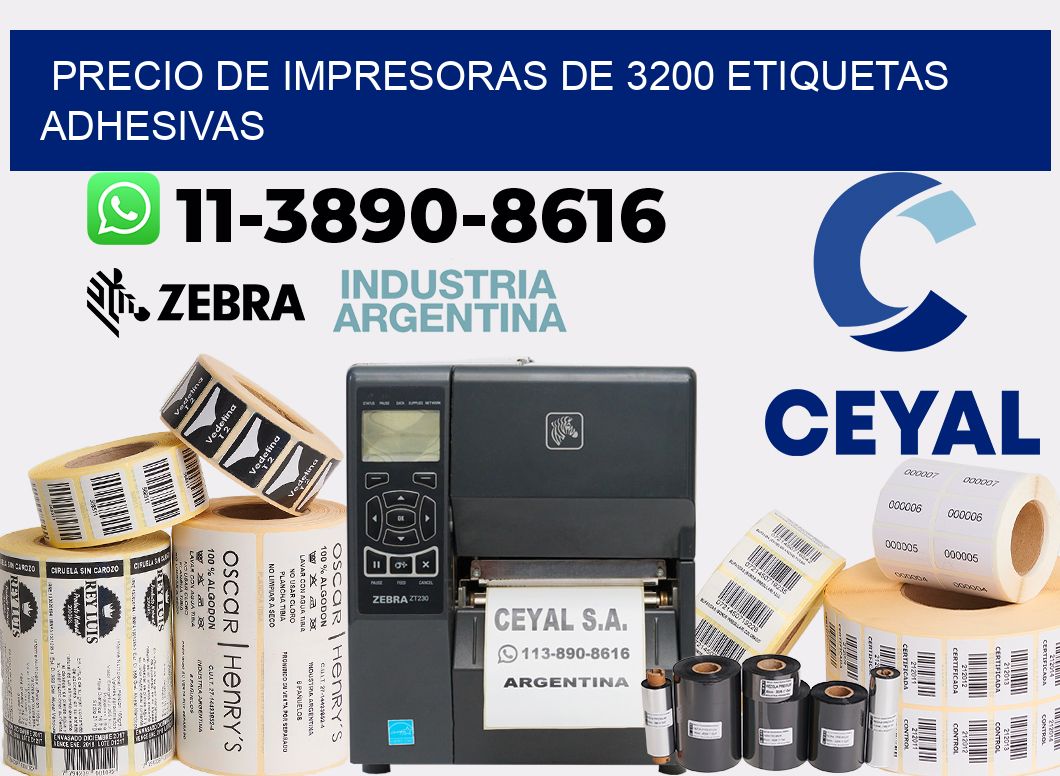 precio de impresoras de 3200 etiquetas adhesivas