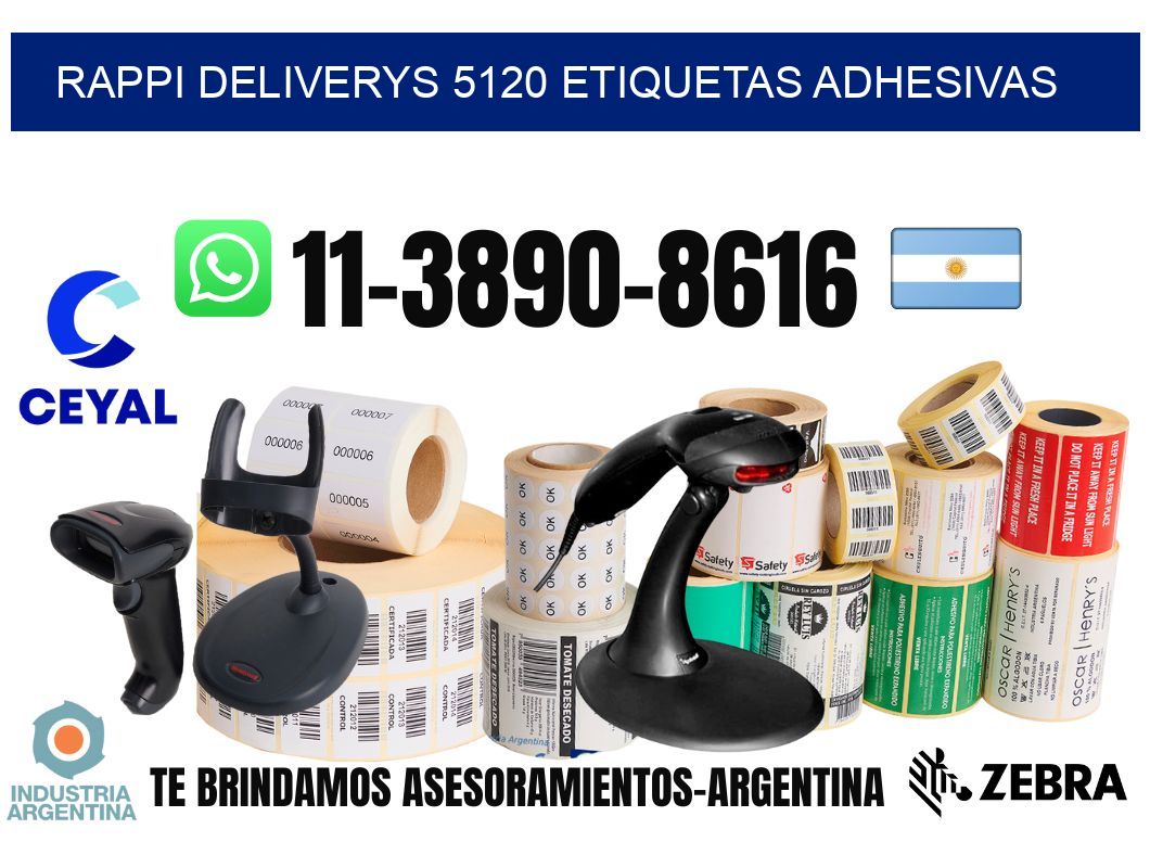 rappi deliverys 5120 etiquetas adhesivas
