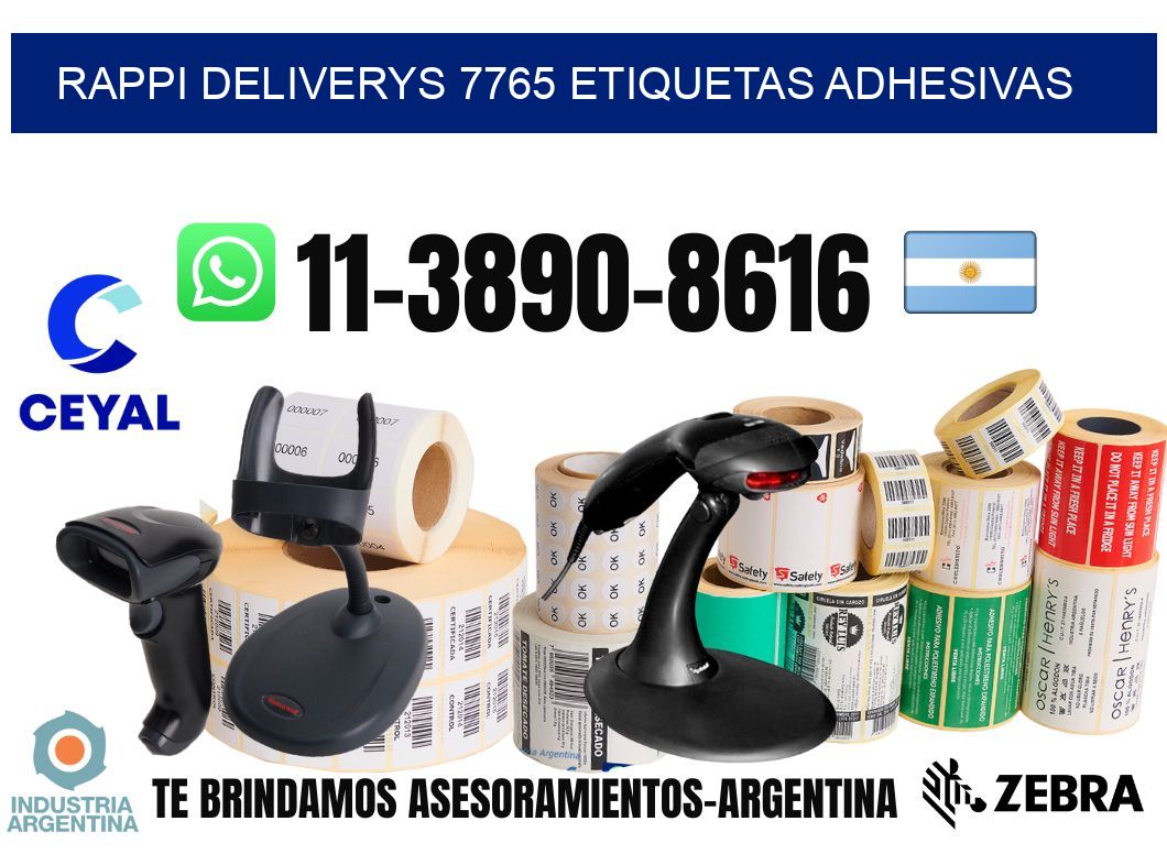 rappi deliverys 7765 etiquetas adhesivas