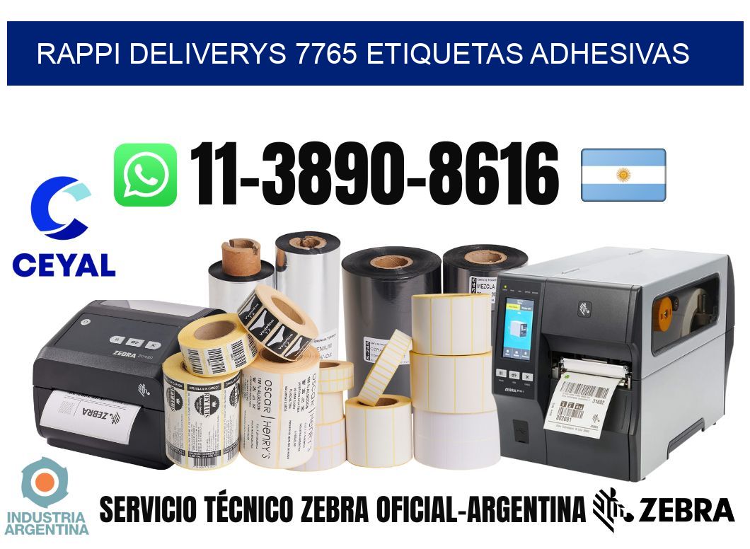 rappi deliverys 7765 etiquetas adhesivas