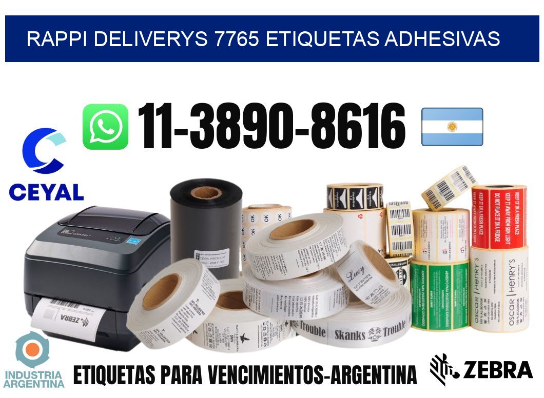 rappi deliverys 7765 etiquetas adhesivas