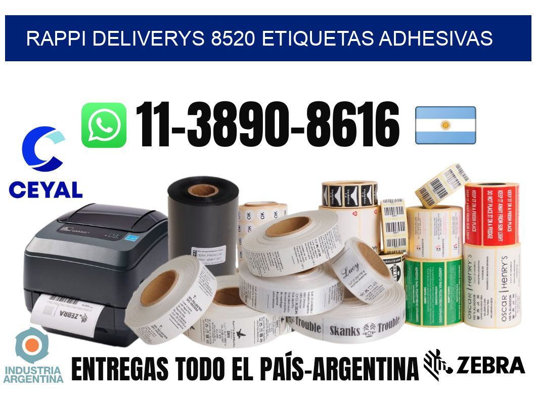 rappi deliverys 8520 etiquetas adhesivas