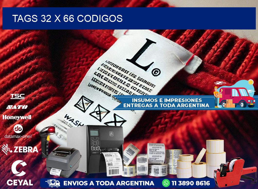 tags 32 x 66 codigos