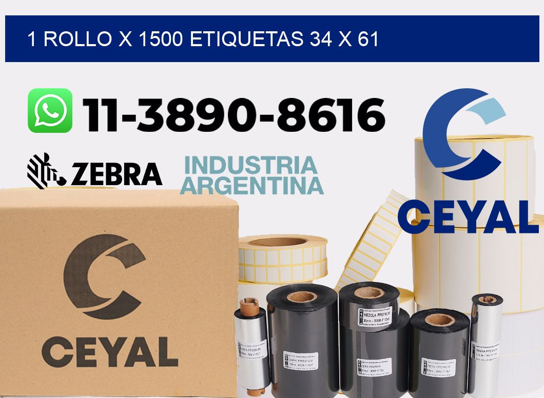 1 rollo x 1500 etiquetas 34 x 61