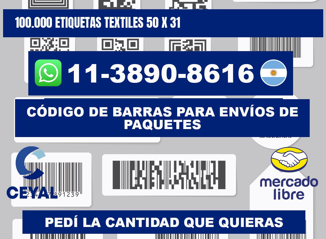 100.000 ETIQUETAS TEXTILES 50 x 31