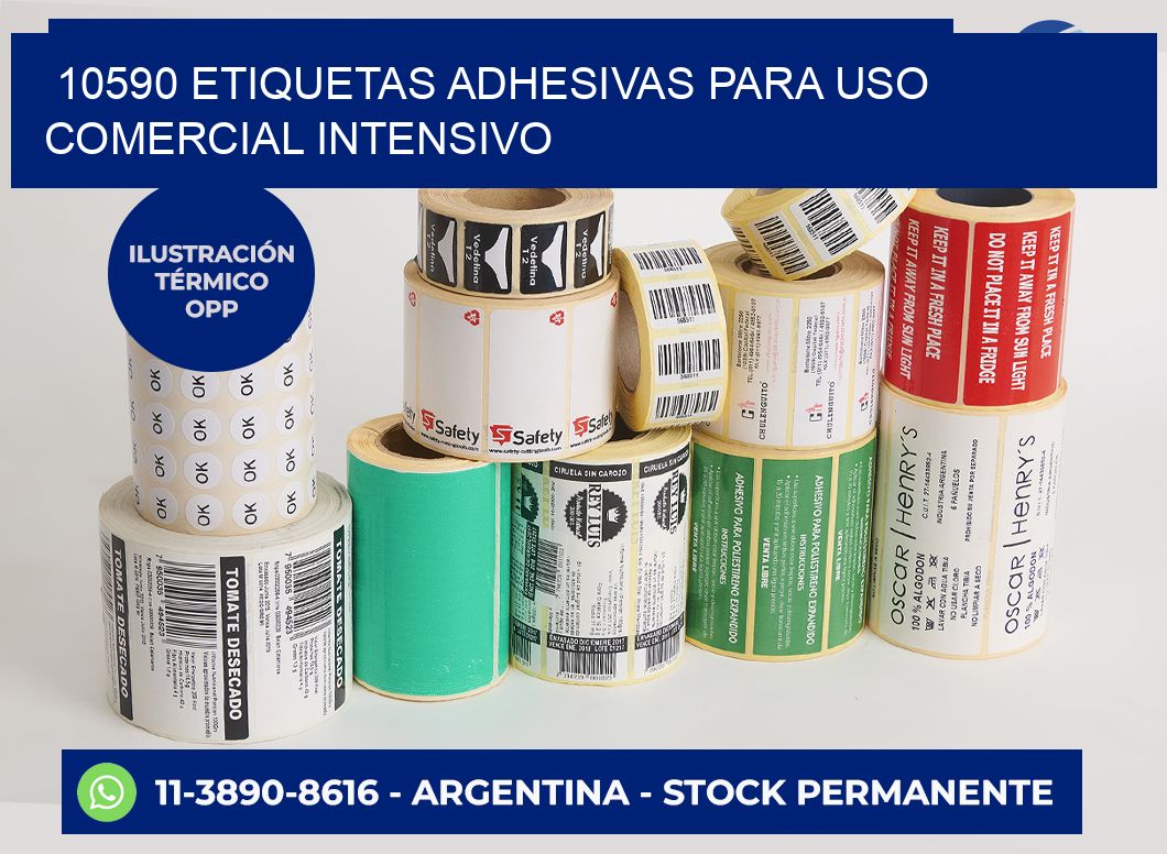 10590 Etiquetas adhesivas para uso comercial intensivo